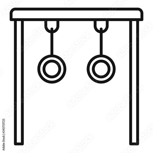 Gymnastic rings icon. Outline gymnastic rings vector icon for web design isolated on white background
