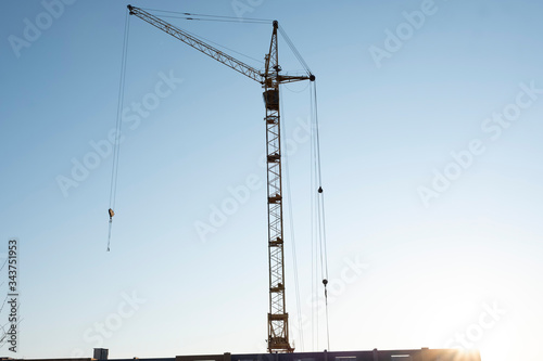 construction crane, in clear weather