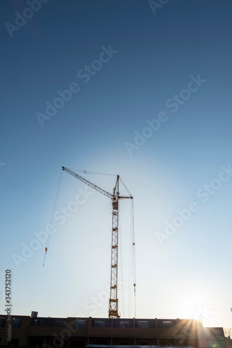 construction crane, in clear weather
