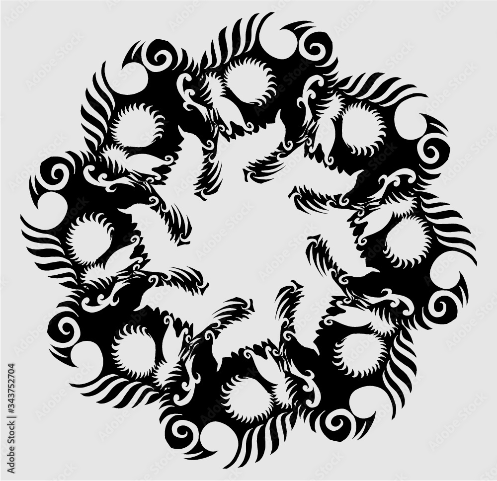 Obraz premium Tattoo tribal Skull graphic design vector art