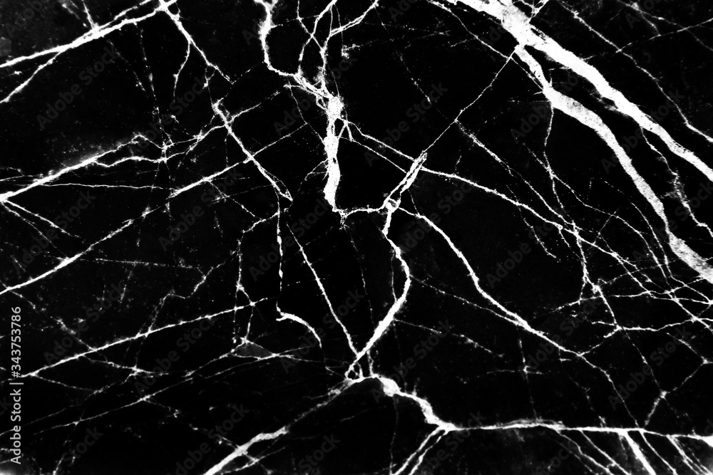Seamless marble black and white vein background