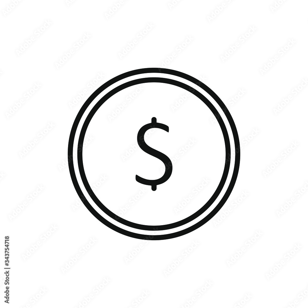 money icon, dollar icon with outline style design money icon, dollar icon with outline style design