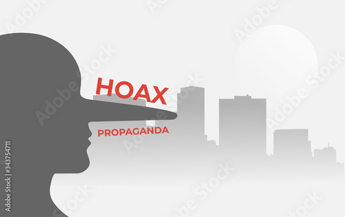 Hoax and propaganda vector concept design. Fake news of political agenda for certain purpose illustration