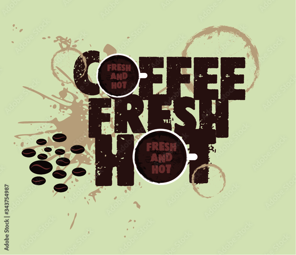 Obraz premium Fresh Turkish coffee print embroidery graphic design vector art