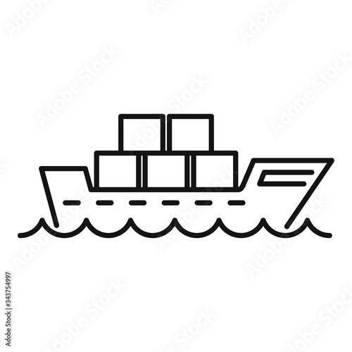 Cargo shipping icon. Outline cargo shipping vector icon for web design isolated on white background