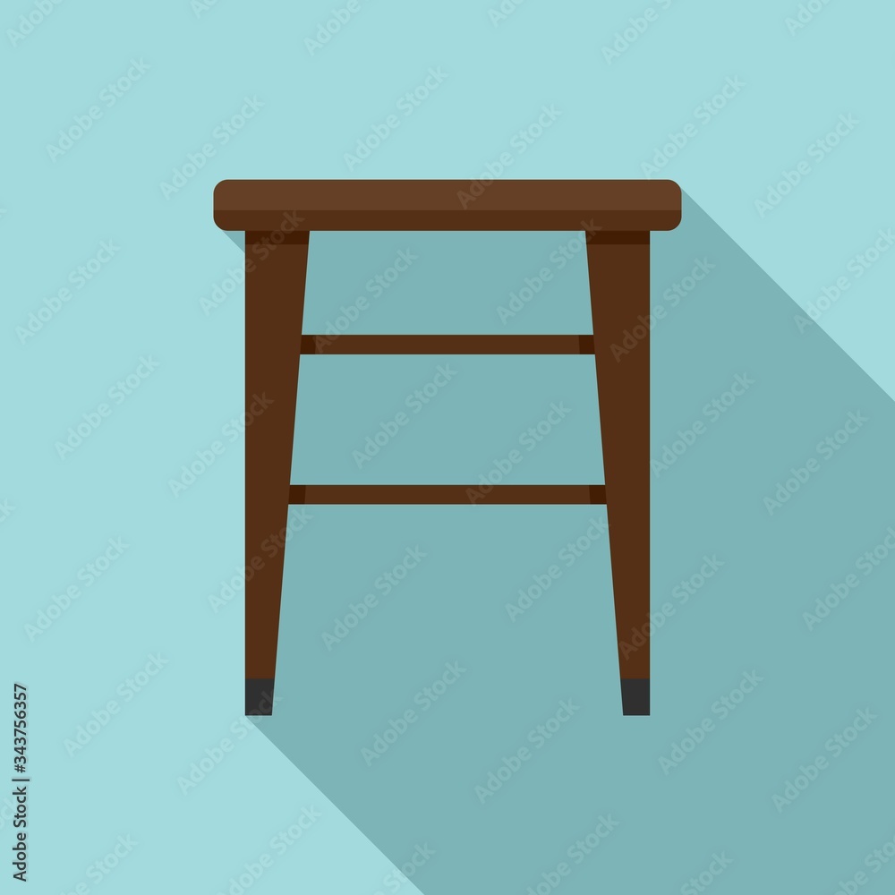 Classic backless chair icon. Flat illustration of classic backless chair vector icon for web design Classic backless chair icon. Flat illustration of classic backless chair vector icon for web design