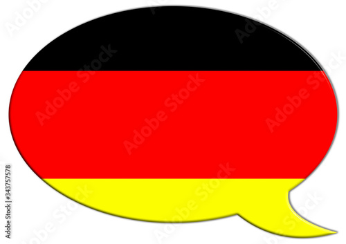 Abzeichen  Abbildung  Fahne  Sprechblase  Hintergrund  Deutschland  Weisses  3d