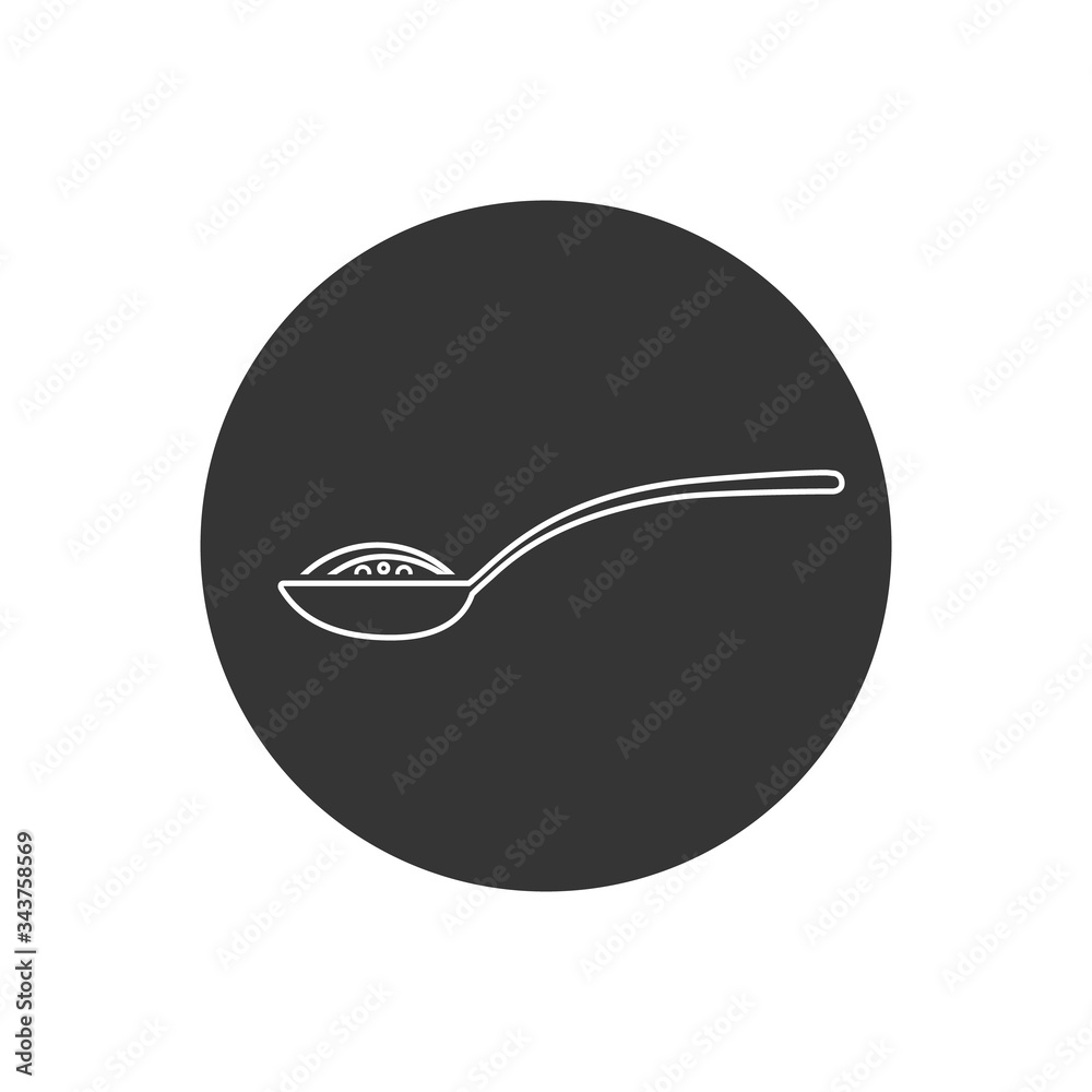 Spoon with sugar, salt, flour or other ingredient line icon. Vector Spoon with sugar, salt, flour or other ingredient line icon. Vector