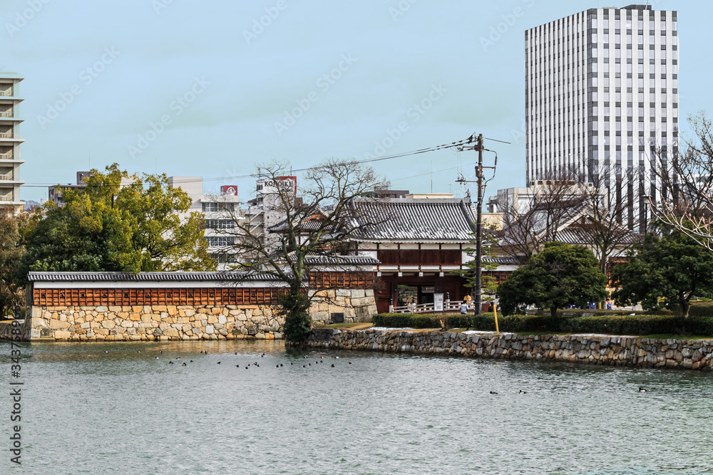 冬の広島城の風景