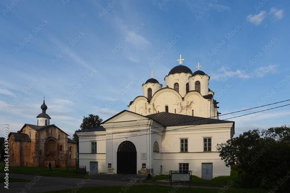 Veliky Novgorod. Yaroslavovo Courtyard. St. Nicholas Cathedral and Paraskeva Friday Church