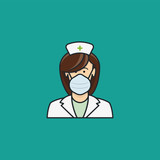 Nurse with face mask vector illustration for International Nurses Day on May 12th