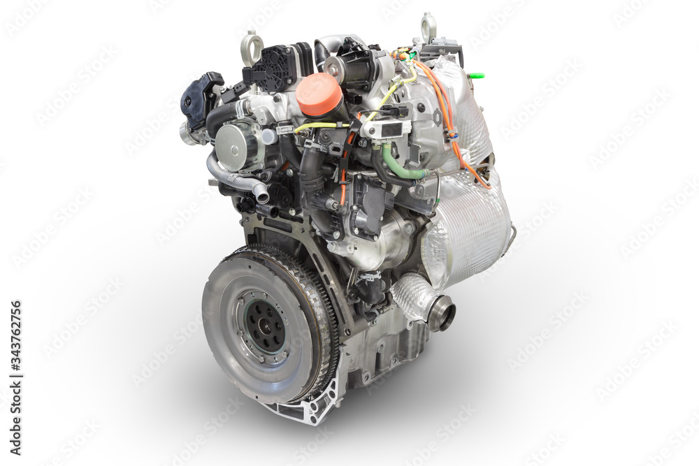 8th generation diesel engine with technology in accordance with Euro6d emissions regulations - obrazy, fototapety, plakaty 