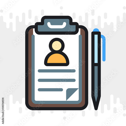 Medical record, disease history or patient card icon. Simple color version on light gray background