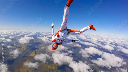 Aggressive. Skydiving is for special people. Beautiful views from the height of bird flight. The sky without borders.