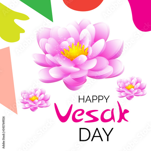 Vector illustration of a background or poster for celebrate Happy Vesak day or Buddha Purnima.