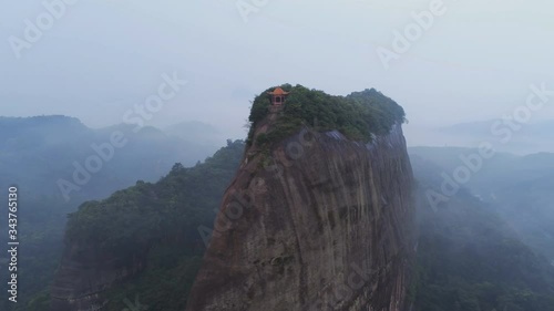 Wanfoshan Danxia , Mount Wanfo. Dense cone-shaped peak clusters and forest. Tongdao Dong Nationality Autonomous County, Hunan Province China. UNESCO World Heritage Location photo