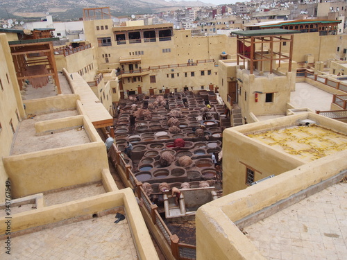 Tanneries in the medina, Fez, Morocco