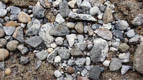 pebbles on the road, selectively focused and unfocused