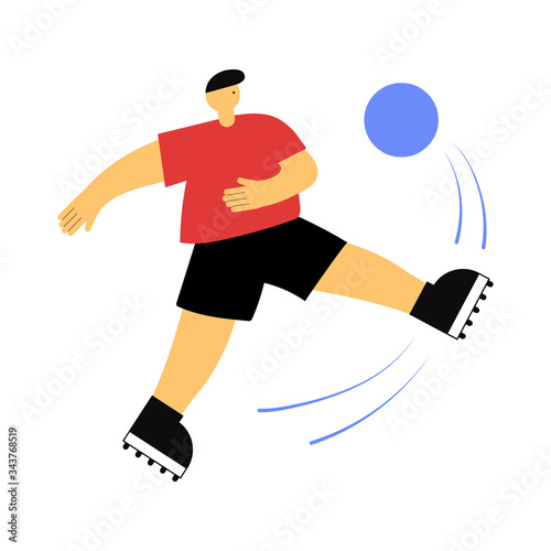 Soccer Player Flat Vector Illustration on white background
