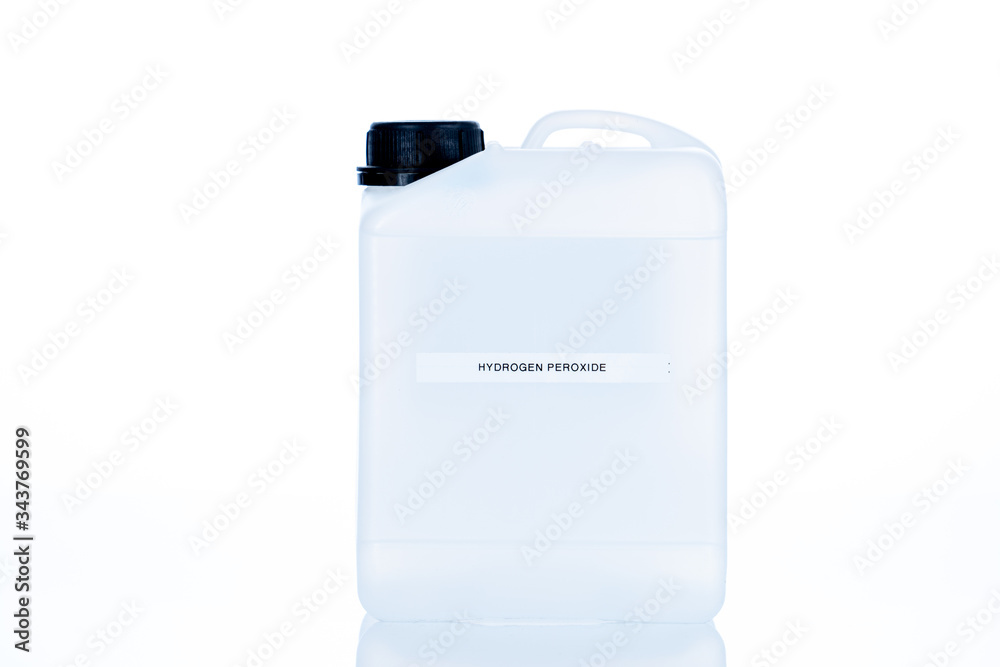 disinfectant, sanitizer in plastic packaging on a white background