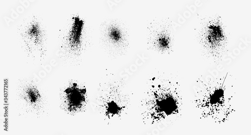 Drawings, brush strokes, ink brush stroke. Grunge style illustration, dirty ink splatter graphic design. For banners, sketches, stickers