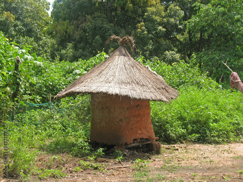 A traditional granary in Orango Island, Bijagos Islands group, Guinea-Bissau.  photo