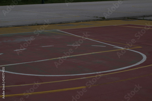 Basketball courts closeup in a sports complex in Poseidonio, Thessaloniki Greece