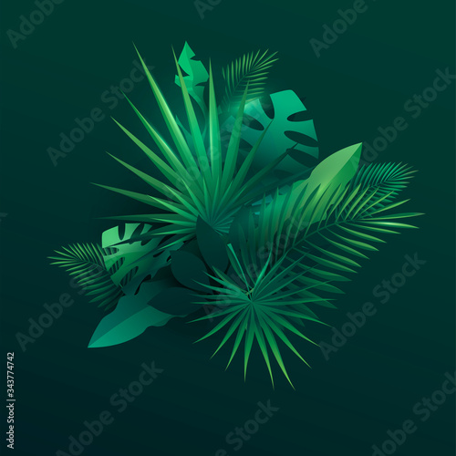 Summer tropical design. Floral composition