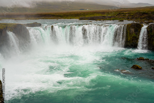 The Godafoss Icelandic: Goðafoss waterfall of the gods, is a famous waterfall in Iceland.