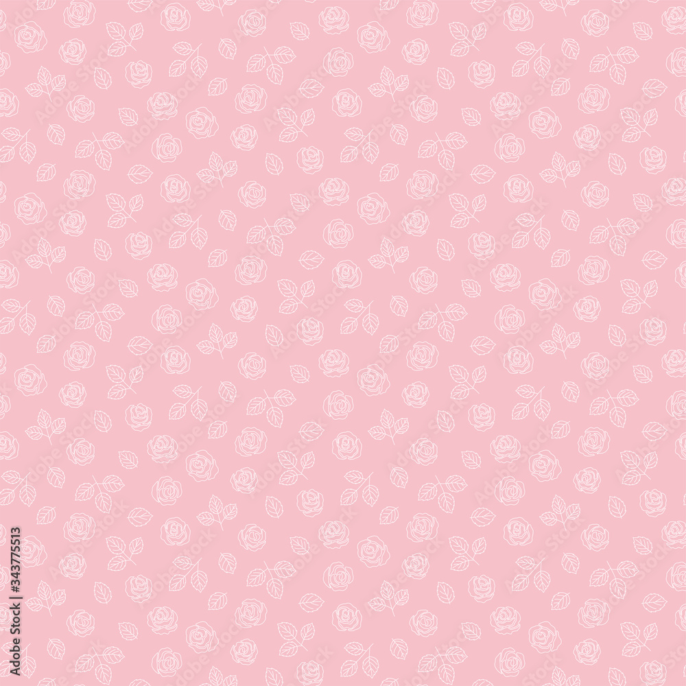 Rose seamless pattern. Pink floral background