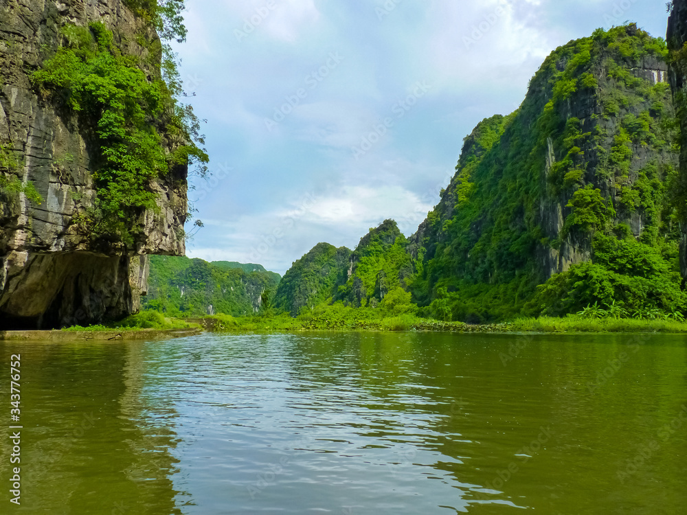 Quiet Ride On Peaceful Tam Coc River, Ninh Binh, Vietnam