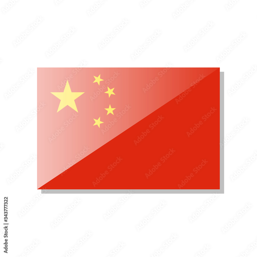 National flag of China with highlight. Vector illustration.