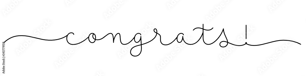 CONGRATS! black vector monoline calligraphy banner with swashes CONGRATS! black vector monoline calligraphy banner with swashes