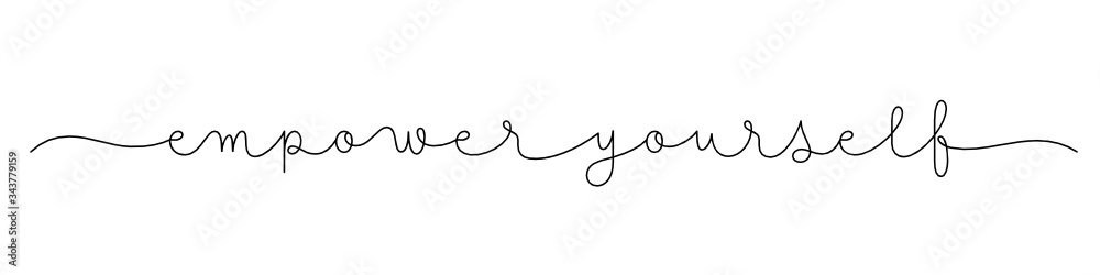 EMPOWER YOURSELF black vector monoline calligraphy banner with swashes EMPOWER YOURSELF black vector monoline calligraphy banner with swashes