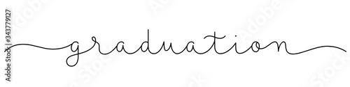 GRADUATION black vector monoline calligraphy banner with swashes