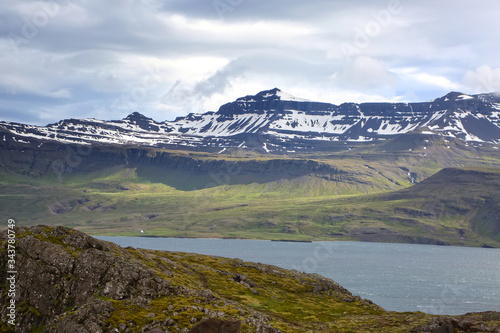 Holmanes peninsula & nature reserve is home to diverse & beautiful nature & landscape. Over 150 spicies of vegetation, as well as it being very rich in sea birds. Eskifjordur, East Iceland. © lisastrachan