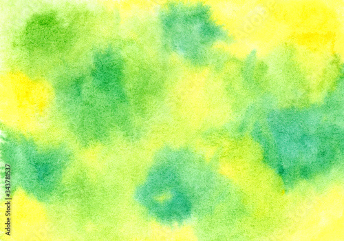 Abstract colorful watercolor background. Watercolor wet texture. Yellow and green romantic illustration. Abstract art hand paint. Original artwork © Daria