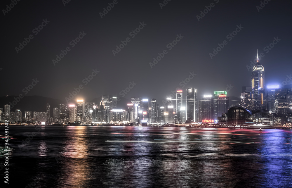 Hong Kong Harbor at night Hong Kong Harbor at night
