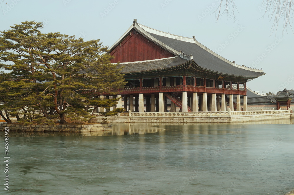 Gyeongbokgung Palace in Seoul in February