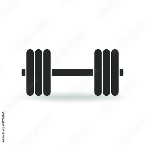 Dumbbell graphic icon. Dumbbell sign isolated on white background. Vector illustration
