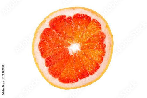 grapefruit slice on a white background
