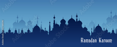 easy to edit vector illustration of Islamic celebration background with text Ramadan Kareem