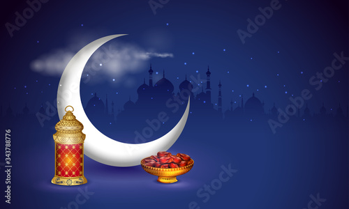 easy to edit vector illustration of Islamic celebration background with text Ramadan Kareem