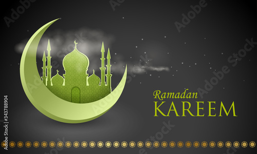 easy to edit vector illustration of Islamic celebration background with text Ramadan Kareem