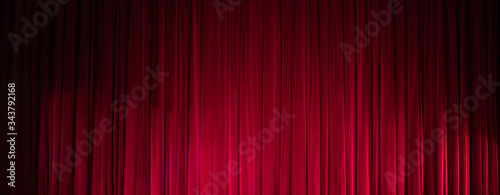 Photo scene, a dark red curtain theater