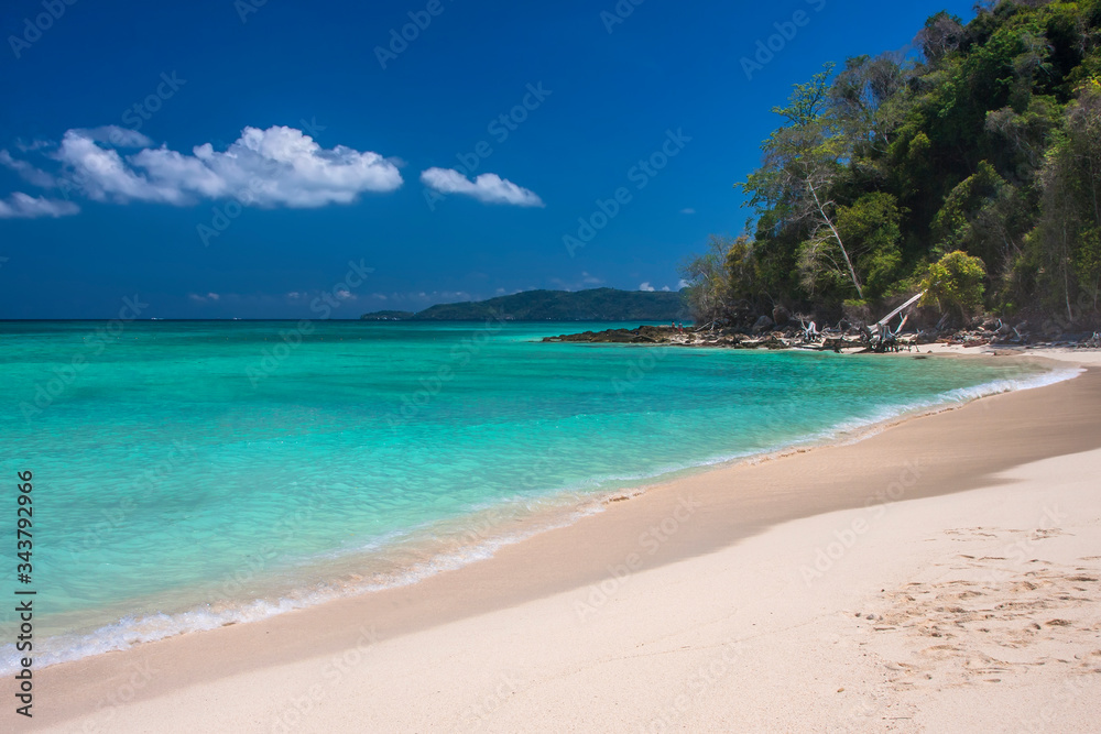 Beautiful beach on a small paradise island