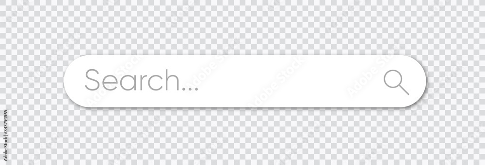 Search bar, search boxes with shadow on transparent background - stock ...