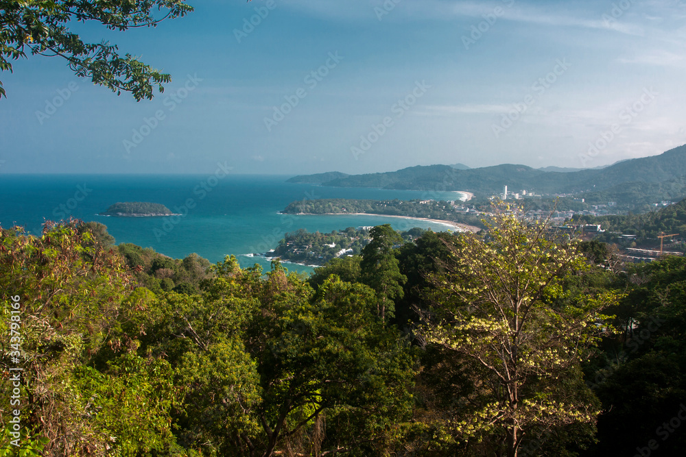 View from the mountain to the sea and the beach View from the mountain to the sea and the beach