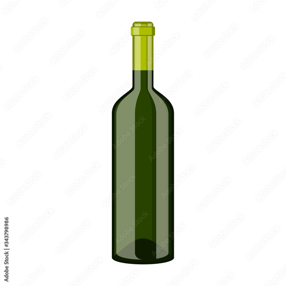 Wine bottle icon isolated on white background. Vector illustration