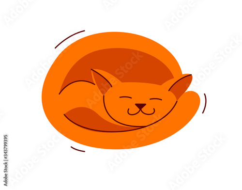 Cute cat sleeping vector il...